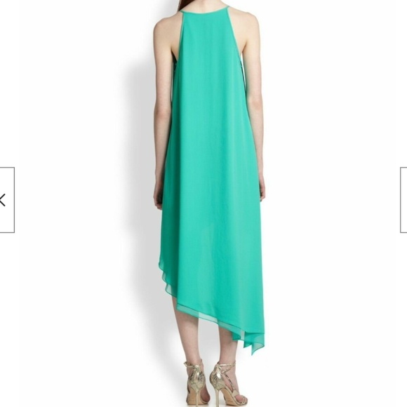 BCBGMaxAzria Green Asymmetrical Halter Sundress - Picture 2 of 9